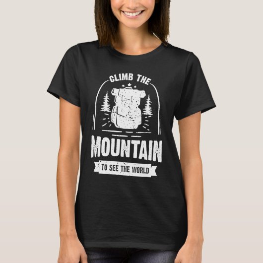 Climb The Mountain To See The World Men Women Vint Tシャツ (正面)