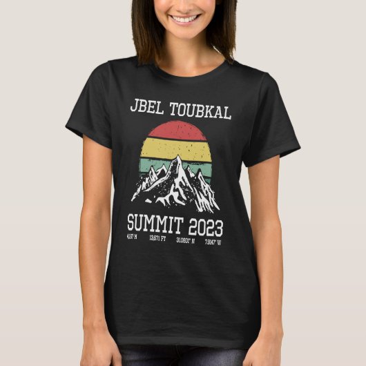 Climbed Jbel Toubkal Morocco Summit 2023 Sun Hike Tシャツ (正面)