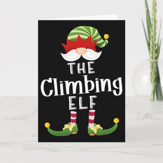 Climbing Elf Group Christmas Funny Pajama Party  カード (正面)