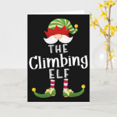 Climbing Elf Group Christmas Funny Pajama Party  カード (黄色い花)
