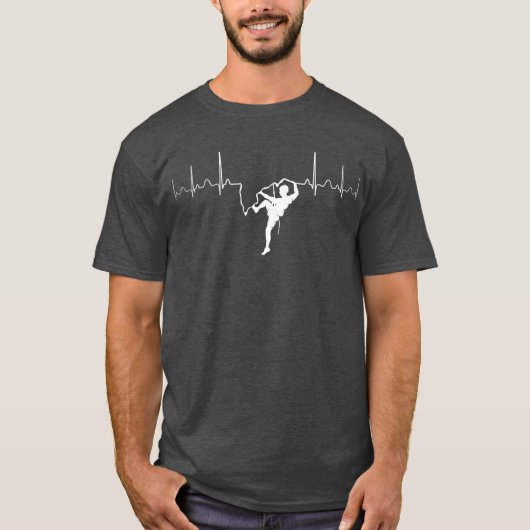 Climbing Heartbeat Rock Mountain Bouldering Gift Tシャツ (正面)