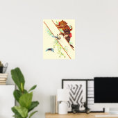 climbing kittens and butterflies ポスター (ホームオフィス)