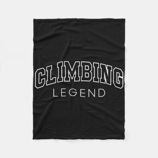 Climbing Legend Funny Athletic Lettering Climber C フリースブランケット (正面)