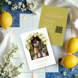 Climbing Lemon and Flowers Arch Photo Wedding セーブザデート