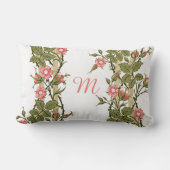 Climbing Pink Roses Trellis Monogram ランバークッション (裏面)