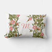 Climbing Pink Roses Trellis Monogram ランバークッション (正面)