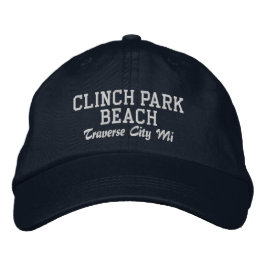 Clinch Park Beach Traverse City MI Baseball Hat 刺繍入りキャップ