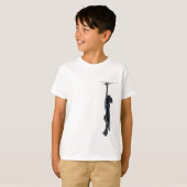 Clingy Black Lab Off-Reach Art™ Tシャツ (正面フル)