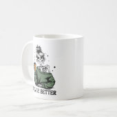 "CLINGY" Funny Scratching Cat Mug コーヒーマグカップ (正面左)