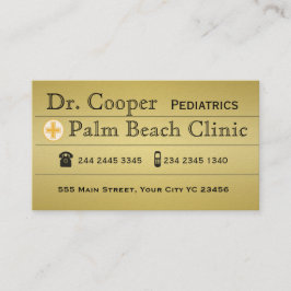 Clinic Appointment Crossモダンな金ゴールドの博士 予約カード