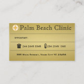 Clinic Appointment Crossモダンな金ゴールドの博士 予約カード (裏面)