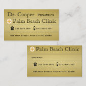 Clinic Appointment Crossモダンな金ゴールドの博士 予約カード (正面/裏面)