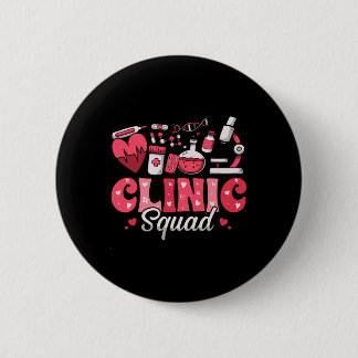 Clinic Squad Stethoscope Leopard Nurse Valentine's 缶バッジ