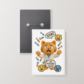 Clinical Lab Tech Cat Running So Many Tests 缶バッジ (正面/裏面)