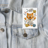 Clinical Lab Tech Cat Running So Many Tests 缶バッジ (インサイチュ)