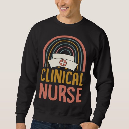 Clinical Nurse Boho Bohemian Rainbow Nursing Schoo スウェットシャツ (正面)