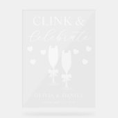 Clink & Celebrate ウェディングレセプション アクリルサイン (正面)