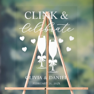 Clink & Celebrate ウェディングレセプション アクリルサイン