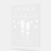 Clink & Celebrate ウェディングレセプション アクリルサイン (傾斜)