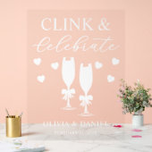 Clink & Celebrate Wedding Reception アクリルサイン (ウェディング)
