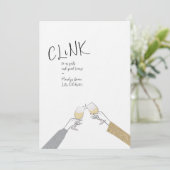 Clinking Glasses Girl's Party 招待状 (スタンド正面)