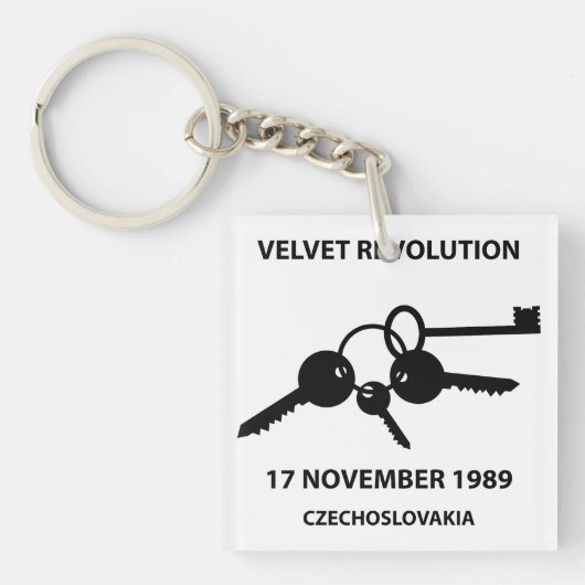 Clinking keys - velvet revolution symbol キーホルダー (正面)