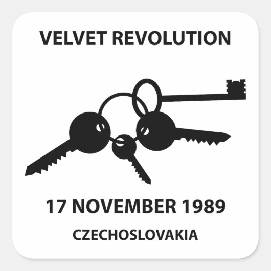 Clinking keys - velvet revolution symbol スクエアシール (正面)