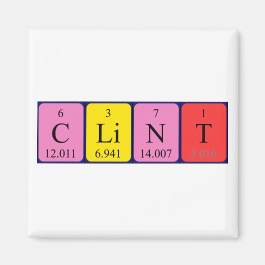 Clint周期テーブル名磁石 マグネット (正面)