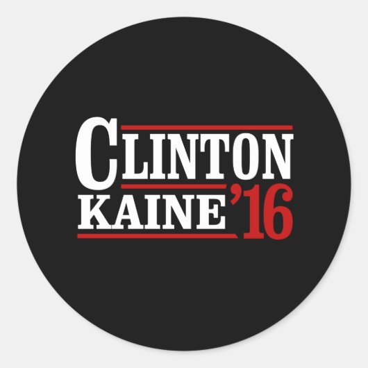 Clinton Kaine 2016 -レトロサイン – - ラウンドシール (正面)