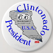 Clintonado Category 5 Elect Hillary Clinton 2016 缶バッジ (正面)