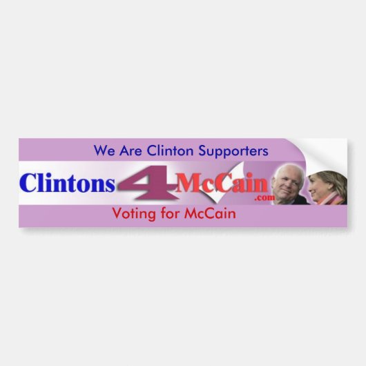 Clintons4McCainのバンパーステッカー バンパーステッカー (正面)