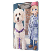 Clipboard Little Girl & Dog Cute  クリップボード (左)