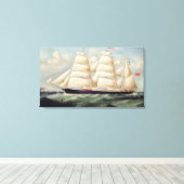 Clipper Barque 'Clendovey' (キャンバス上の油) キャンバスプリント (インサイチュ (ウッドフロア))