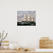Clipper Barque 'Procymatia' off Dover (canv上の油) ポスター (キッチン)