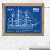 Clipper Ship 飛んでいる Cloud - Blueprint ABD フォトプリント