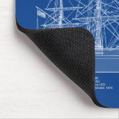 Clipper Ship 飛んでいる Cloud - Blueprint ABD マウスパッド (コーナー)