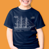 Clipper Ship 飛んでいる Cloud - Blueprint ABD Tシャツ