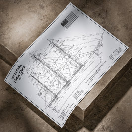 Clipper Ship 飛んでいる Cloud - Ship Blueprint BD ポスター