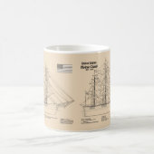 Clipper Ship 飛んでいる Cloud - Ship Blueprint SD コーヒーマグカップ (中央)