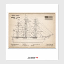 Clipper Ship 飛んでいる Cloud - Ship Blueprint SD