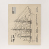 Clipper Ship 飛んでいる Cloud - Ship Blueprint SD ジグソーパズル (縦)