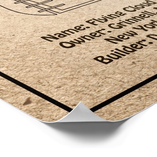 Clipper Ship 飛んでいる Cloud - Ship Blueprint SD ポスター (角)