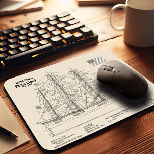 Clipper Ship 飛んでいる Cloud - Ship Blueprint SD マウスパッド