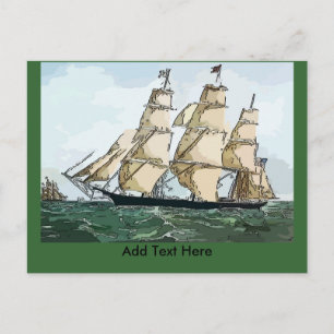 Clipper Ship Cardの追加文字 ポストカード