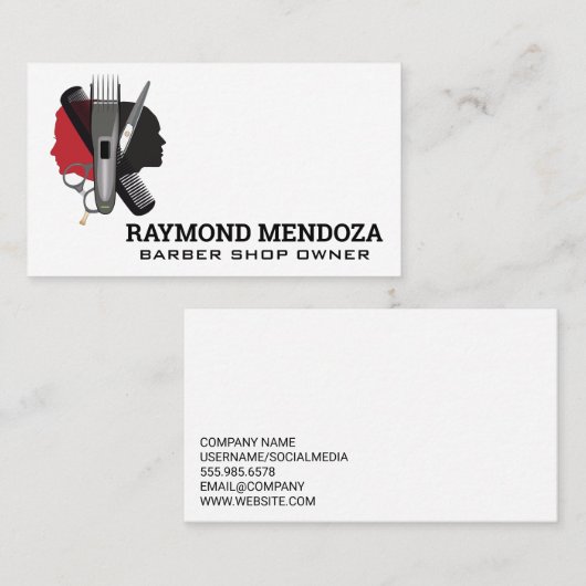 Clippers | Comb | Hair Cuts 名刺 (正面/裏面)