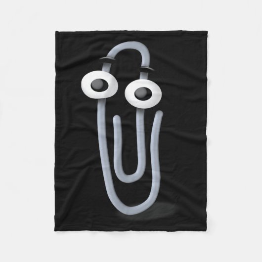 Clippy Paper Clip Funny Meme Page Note  フリースブランケット (正面)