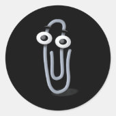 Clippy Paper Clip Funny Meme Page Note  ラウンドシール (正面)
