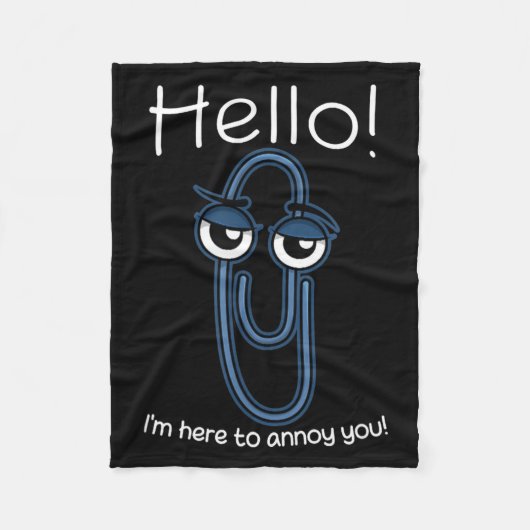 Clippy Paper Clip Funny Meme Page Note Sarcastic  フリースブランケット (正面)