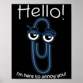 Clippy Paper Clip Funny Meme Page Note Sarcastic  ポスター (正面)