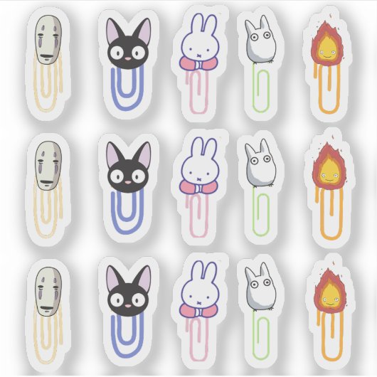 Clips anime and japanese cartoons シール (正面)